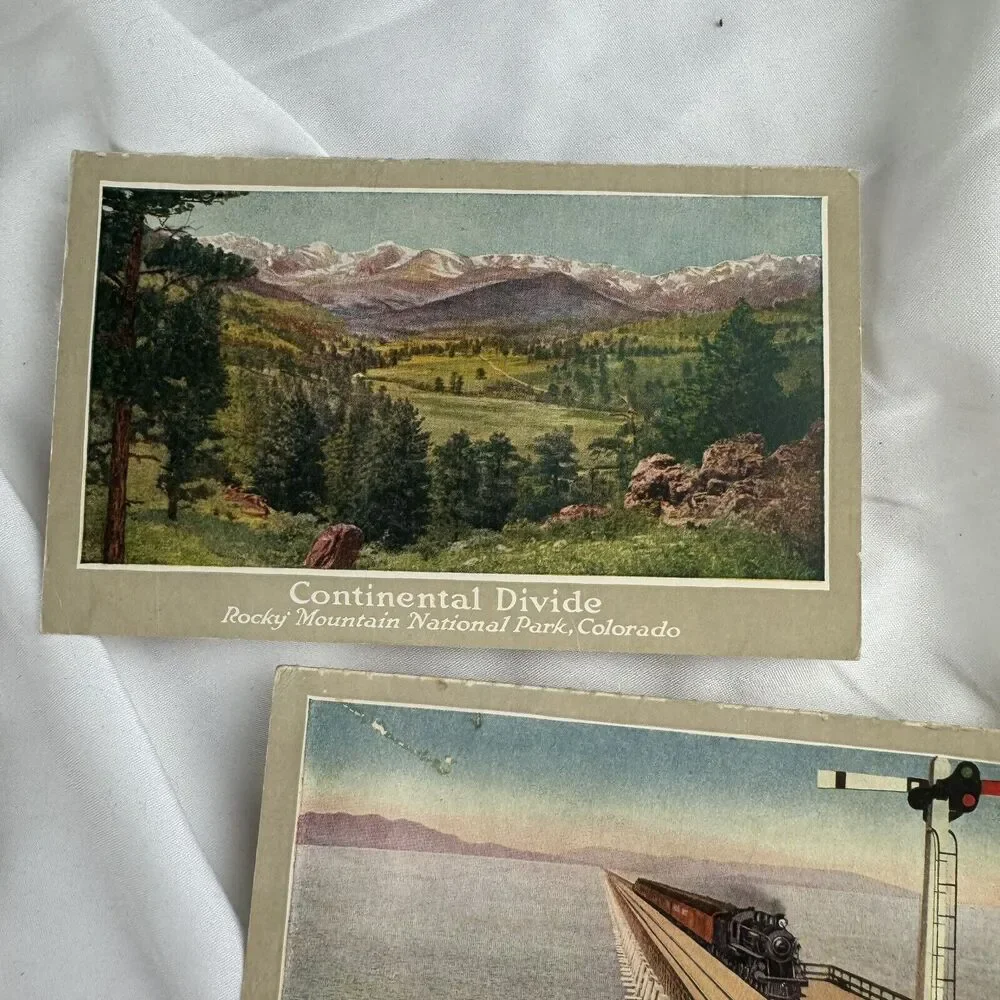 Union Pacific System Pictorial Post Card Lot Old Faithful Continental Divide - Picture 3 of 9